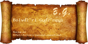 Bolvári Gyöngyi névjegykártya
